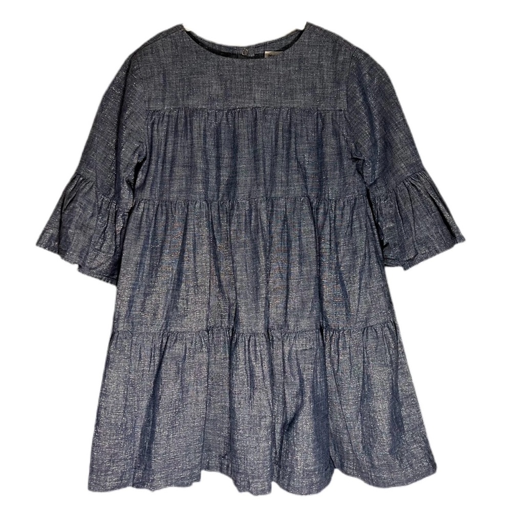 Gymboree Girl’s Chambray Twirl Dress Ruffle Sleeves Size 6